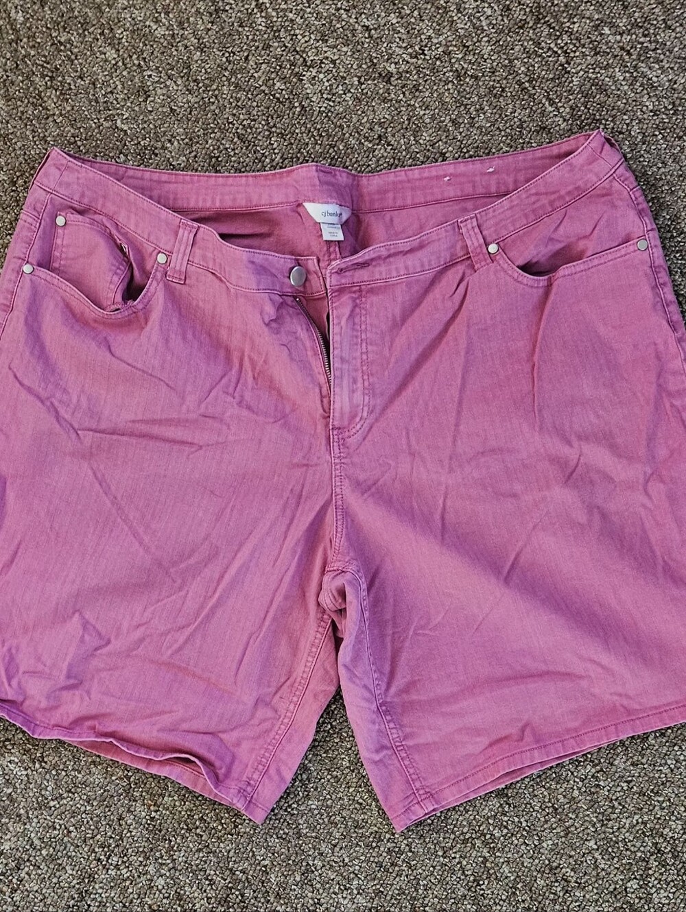 CJ Banks Pink Denim Bermuda Shorts